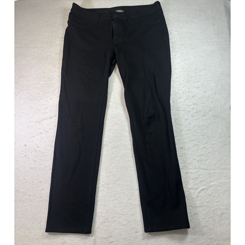 Eddie Bauer Pants Womens 10 Black Ponte‎ Knit Slim Leg Stretch Dress Workwear